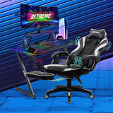 XTREME Gaming Chair & Desk Bundle - Ultimate Ergonomic Gaming Setup With Detachable Shelf, RGB Lighting, Lumbar Support & Accessories
