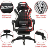 XTREME Gaming Chair (Black/White) & Gaming Desk With Detachable Shelf - Packed Direct UK