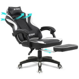 XTREME Gaming Chair (Black/White) & Gaming Desk With Detachable Shelf - Packed Direct UK