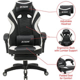 XTREME Gaming Chair (Black/White) & Gaming Desk With Detachable Shelf - Packed Direct UK