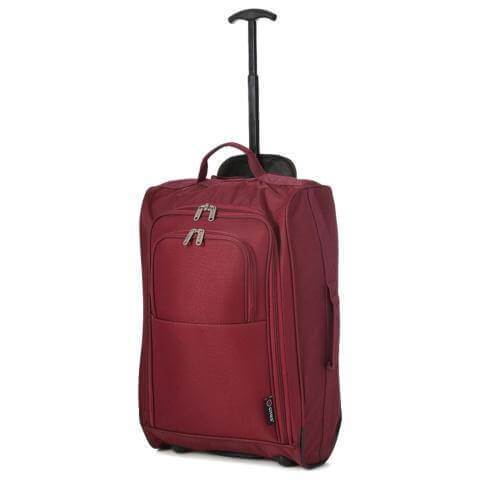5 Cities 42L Lightweight Shopping Trolley Bag, Easy Storage for Shopping, Travelling - Wine