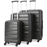 Aerolite Hard Shell Lightweight Suitcase Complete Luggage Set (Cabin 21" + Medium 25"+ Large 29" Hold Luggage Suitcase) - Charcoal