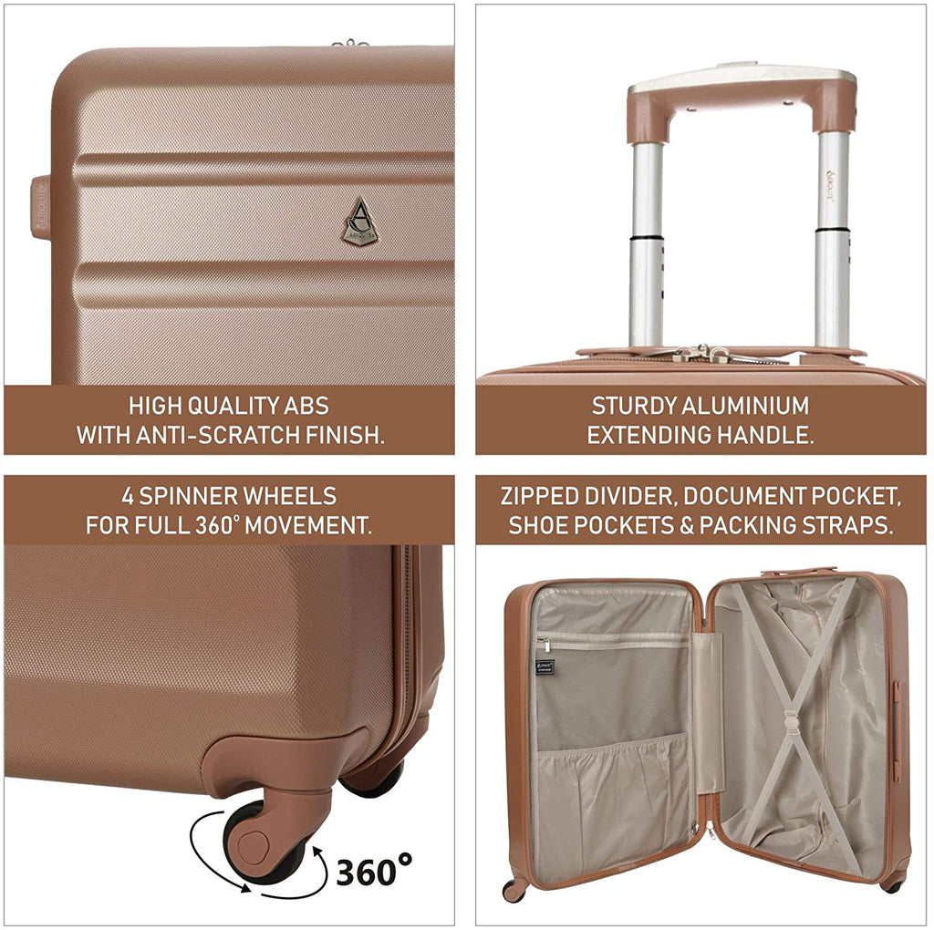 Aerolite 56x45x25 ABS Valise Cabine Easyjet British Airways Jet2