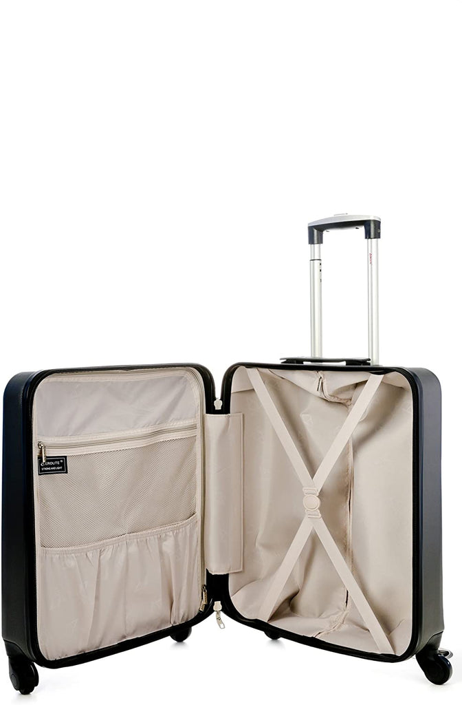 Aerolite 56x45x25 Easyjet British Airways Jet2 Maximum Allowance 46L Lightweight Hard Shell Carry On Hand Cabin Luggage Travel Spinner Suitcase with 4 Wheels