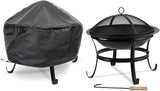 Olsen & Smith Water Resistant Windproof Round Fire Pit Protective Cover 60cm Diameter – Protection from Rain & Wind (60 x 48cm) Black