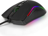 XTREME RGB Backlit USB Wired Optical Gaming Mouse for PC Computer Gaming - 7 Programmable Buttons - 6400 DPI Adjustable - Ergonomic Grip - Black