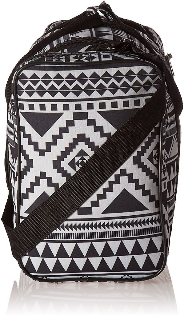 5 Cities Set of 2 Cabin Size Holdall Flight Duffel Bag, 54cm, Aztec Black and White