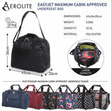 Aerolite easyJet Maximum Size (45x36x20) Holdall New and Improved 2021 Cabin Luggage Under Seat Flight Bag, Black