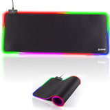 XTREME RGB Gaming LED Mouse Mat Pad – Large Wide Thick Soft Non-Slip Mousepad for PC Computer Macbook Laptop Desk Gaming Rig - 800×300×4mm - Black