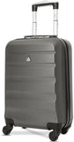 Aerolite 55x35x20cm Lightweight ABS Hard Shell Travel Carry On Cabin Hand Luggage Suitcase - Set of 2