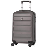 Aerolite Lightweight 4 Wheel ABS Hard Shell Hand Cabin Luggage Suitcase 55x35x20 with Built in TSA Combination Lock , Charcoal