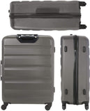 Aerolite ABS Hard Shell 3 Piece Suitcase Luggage Set - 2 x 21" Hand Cabin Luggage + 1 x Large 29" Hold Check in Luggage Suitcase Charcoal