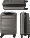 Aerolite ABS Hard Shell 3 Piece Suitcase Luggage Set - 2 x 21" Hand Cabin Luggage + 1 x Large 29" Hold Check in Luggage Suitcase Charcoal