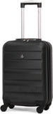 Aerolite Lightweight 4 Wheel ABS Hard Shell 3 Piece Luggage Suitcases Set, 21" Cabin Hand Luggage (Non-TSA Padlock) + 25" Medium + 29" Large Check in Hold Luggage (with Built-in TSA Lock), Black