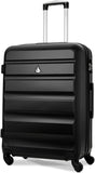Aerolite Lightweight 4 Wheel ABS Hard Shell 3 Piece Luggage Suitcases Set, 21" Cabin Hand Luggage (Non-TSA Padlock) + 25" Medium + 29" Large Check in Hold Luggage (with Built-in TSA Lock), Black