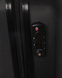 Aerolite Lightweight 4 Wheel ABS Hard Shell 3 Piece Luggage Suitcases Set, 21" Cabin Hand Luggage (Non-TSA Padlock) + 25" Medium + 29" Large Check in Hold Luggage (with Built-in TSA Lock), Black