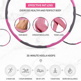 Sport24 Weighted Gym Hula Hoop Fitness Exercise Ring Wave Weighted 0.9KG Soft & Adjustable Kids/Adult 72-95cm Gift for Youth Adults Ladies with Skipping Rope and Measuring Tape