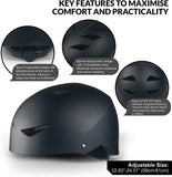 Lightweight Skateboard Rollerskate Scooter Bike Cycle Helmet Skateboarding Rollerskating Safety Helmet for Men Women Boys Girls, 58-61cm Matte Black