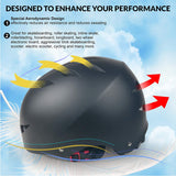 Lightweight Skateboard Rollerskate Scooter Bike Cycle Helmet Skateboarding Rollerskating Safety Helmet for Men Women Boys Girls, 58-61cm Matte Black