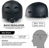Lightweight Skateboard Rollerskate Scooter Bike Cycle Helmet Skateboarding Rollerskating Safety Helmet for Men Women Boys Girls, 58-61cm Matte Black