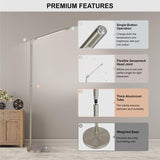 O&S Free Standing LED Floor Lamp Light , 3 Colour Temperatures & Dimmable Brightness Level - Floor Lamps for Reading Living Room Study Modern Silver