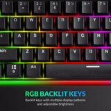 XTREME ‘THE EDGE’ RGB Mechanical Gaming Keyboard USB Wired with LED Edge Lighting Effects and Backlit Keys with Wrist Rest for PC Gaming - UK Qwerty Layout - Black