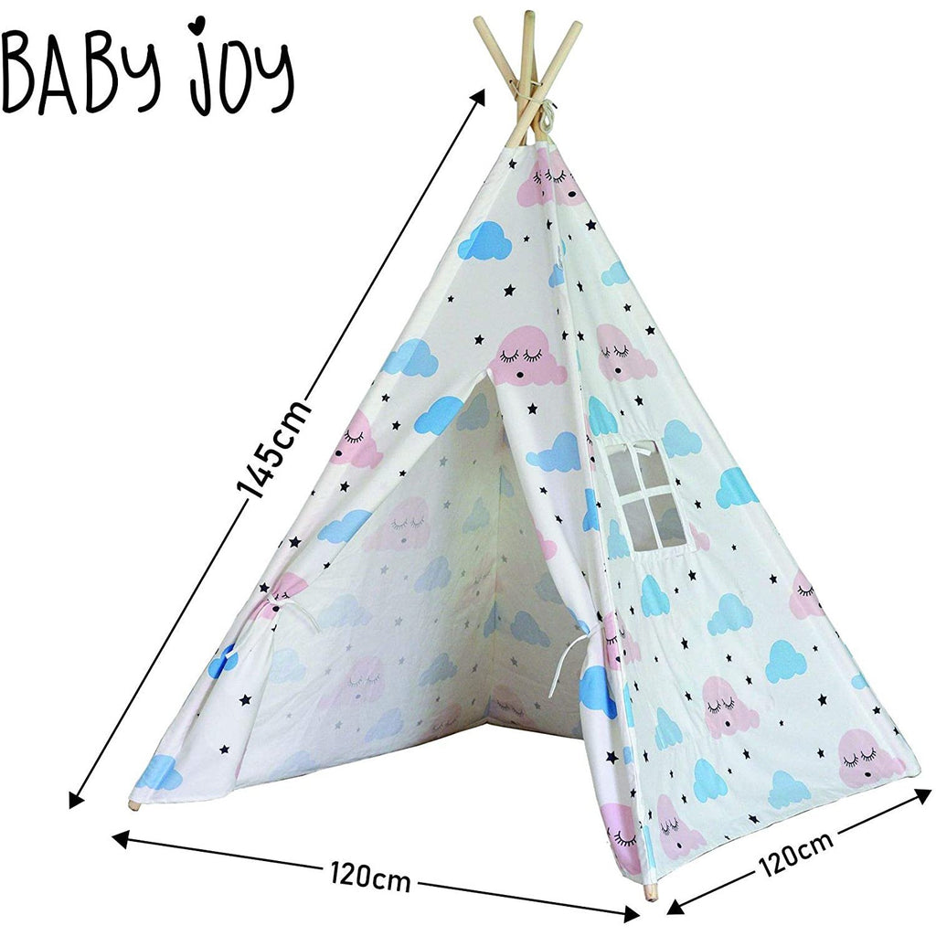 Baby Joy Portable Indoor/Outdoor  Playhouse with carry case, 145cm Tall Cloud Star