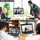 High Definition Full HD Webcam with Microphone Mic for Windows Mac iOS Desktop PC Laptop 1080P FHD Plug and Play USB Web Camera for Video Conference Meeting Zoom Skype WebEx Teams 2MP Black