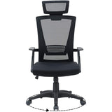 Ergonomic Mesh Office Desk Operator Chair Swivel PC Computer Office Chairs with Arms and Back Support Headrest for Home & Office Use for Adults Black