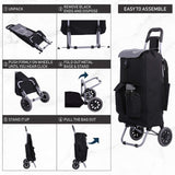 Hoppa Fully Insulated Lightweight 2024 Model 2 Wheeled Large 42Litre Capacity Shopping Trolley Bag 95cm, 2.1kg with Shoulder Strap