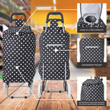 Hoppa 47L Lightweight Shopping Trolley, Hard Wearing & Foldaway for Easy Storage with 3 Years Guarantee (Black Polka Dot)