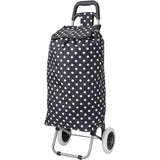 Hoppa 47L Lightweight Shopping Trolley, Hard Wearing & Foldaway for Easy Storage with 3 Years Guarantee (Black Polka Dot)