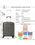 Aerolite (55x40x20cm) Lightweight Hard Shell Cabin Hand Luggage 4 Wheels, Carton (4)