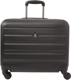 Aerolite Hard Shell Rolling Padded Laptop Case Bag on 4 Wheels - Fits up to 15.6", Overnight Trolley Business Hand Cabin Luggage Case Black