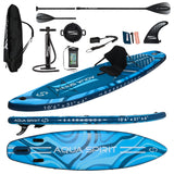 AQUA SPIRIT Barracuda iSUP 10'6 long Inflatable Stand up Paddle Board Kayak Package for Adult Beginners / Experts with Kayak Seat, Pump, Paddle,  Backpack, Leash, Kayak Blade, Changing Mat, Go-Pro Mount, Waterproof Phone Case, 2 Years Of Warranty