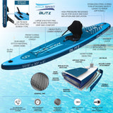 AQUA SPIRIT Blitz 10’8 & 12'6 PREMIUM iSUP Inflatable Stand up Paddle Board & Kayak with Top Accessories