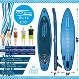 AQUA SPIRIT Blitz 10’8 & 12'6 PREMIUM iSUP Inflatable Stand up Paddle Board & Kayak with Top Accessories