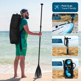 AQUA SPIRIT Splash iSUP 9’ long Inflatable Stand up Paddle Board for Beginners/Intermediate with Backpack, Leash, Paddle, Changing Mat & Waterproof Phone Case