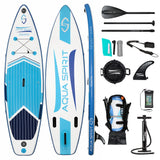 AQUA SPIRIT Tempo 10' iSUP Inflatable Stand up Paddle Board for Adult Beginners/Intermediate with Backpack, Leash, Paddle, Changing Mat & Waterproof Phone Case