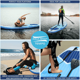 AQUA SPIRIT Tempo 10' iSUP Inflatable Stand up Paddle Board for Adult Beginners/Intermediate with Backpack, Leash, Paddle, Changing Mat & Waterproof Phone Case