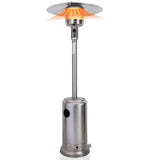 Olsen & Smith Gas Powered Patio Heater, Free Standing Stainless Steel Outdoor Garden Patio Heater Burner, Adjustable Heat, Propane, Silver