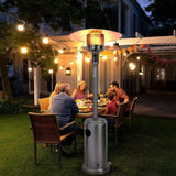 Olsen & Smith Gas Powered Patio Heater, Free Standing Stainless Steel Outdoor Garden Patio Heater Burner, Adjustable Heat, Propane, Silver