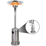 Olsen & Smith Gas Powered Patio Heater, Free Standing Stainless Steel Outdoor Garden Patio Heater Burner, Adjustable Heat, Propane, Silver