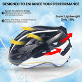 SPORT24 Lightweight Bike Cycle Helmet Road Bike Cycling Safety Helmet for Men Women (Fits Head Sizes 58-61cm) Black White