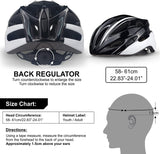 SPORT24 Lightweight Bike Cycle Helmet Road Bike Cycling Safety Helmet for Men Women (Fits Head Sizes 58-61cm) Black White