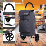 Hoppa Fully Insulated Lightweight 2024 Model 2 Wheeled Huge 51Litre Capacity Shopping Trolley Bag 95cm, 2.6kg