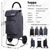 Hoppa Fully Insulated Lightweight 2024 Model 2 Wheeled Huge 51Litre Capacity Shopping Trolley Bag 95cm, 2.6kg