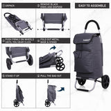 Hoppa Fully Insulated Lightweight 2024 Model 2 Wheeled Huge 51Litre Capacity Shopping Trolley Bag 95cm, 2.6kg