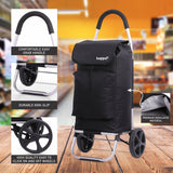 Hoppa Fully Insulated Lightweight 2024 Model 2 Wheeled Huge 51Litre Capacity Shopping Trolley Bag 95cm, 2.6kg