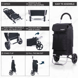 Hoppa Fully Insulated Lightweight 2024 Model 2 Wheeled Huge 51Litre Capacity Shopping Trolley Bag 95cm, 2.6kg